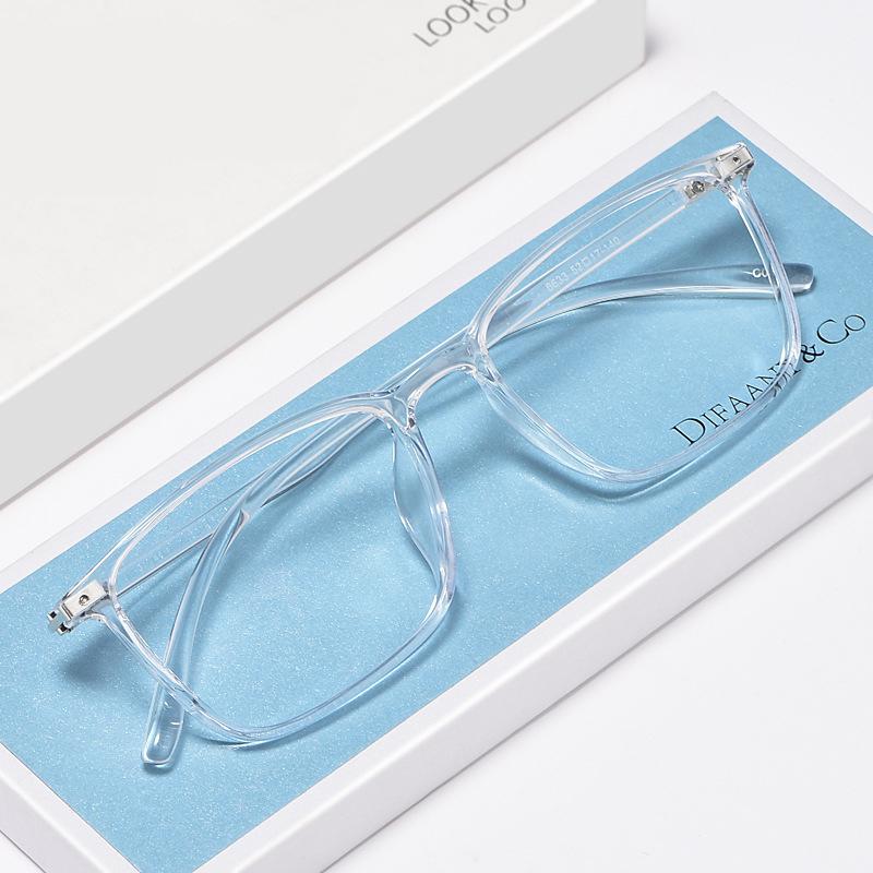 

Sunglasses 2021 Women Transparent TR90 Big Square Frame Eyeglasses Man Vintage Flexbile Literary Optical Myopia Glasses Prescription Lenses