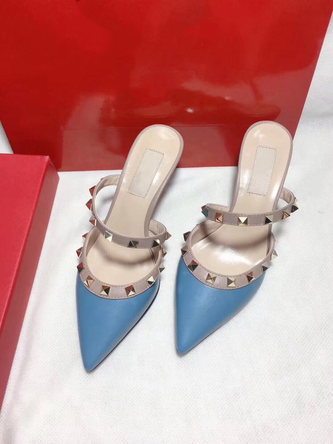 

Summer Woman Fashion Pointed Toes Shallow Mouth Slip On Slippers Woman Mixed Color Outdoor Classical Slippers Woman Patent Leather High Heel, Black