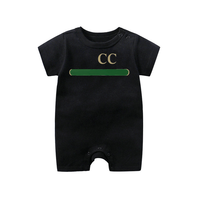 

In stock summer newborn kids Rompers baby Boys girls Fashion designer print luxury pure cotton short sleeve Long sleeve jumpsuit b236d, Gray long sleeves