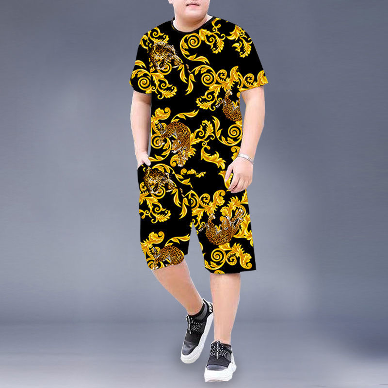 

Personalized T shirt high quality summer men's shorts short sleeve casual suit mens tracksuit over size, White;black