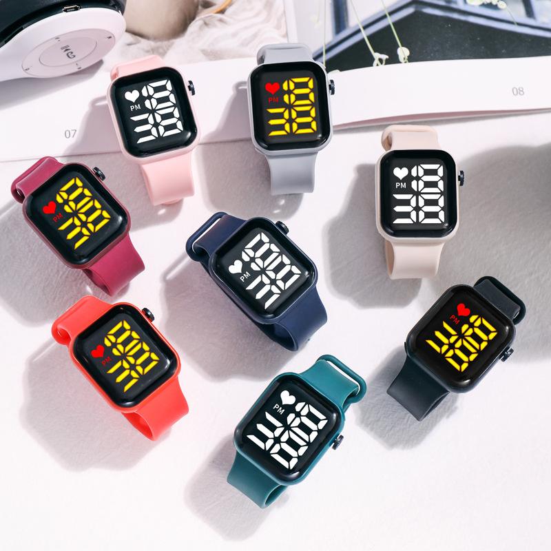 

Wristwatches LED Electronic Wristwatch Life Waterproof Fitness Digital Sport Watch Women Watches Rubber Men Girl Kid Hours, Black