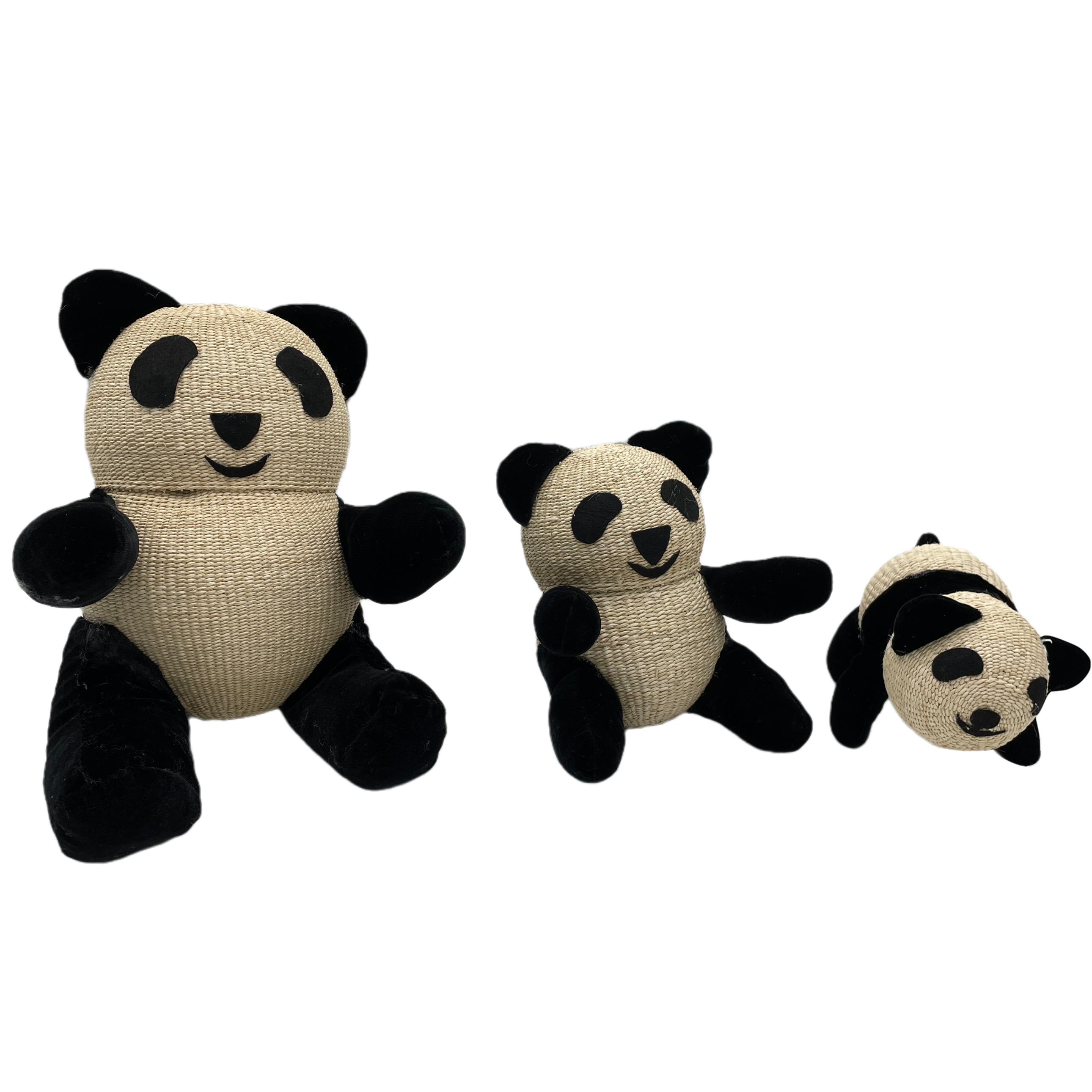 

Chinese Traditional palm leaves woven panda handicrafts, Festive gift, Room decoration