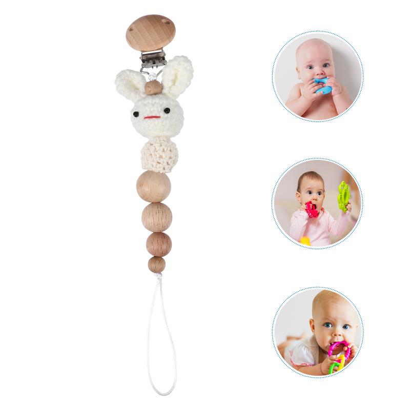 

Pacifiers# Baby Pacifier Clip Chain Wooden Holder Soother Clips Leash Strap