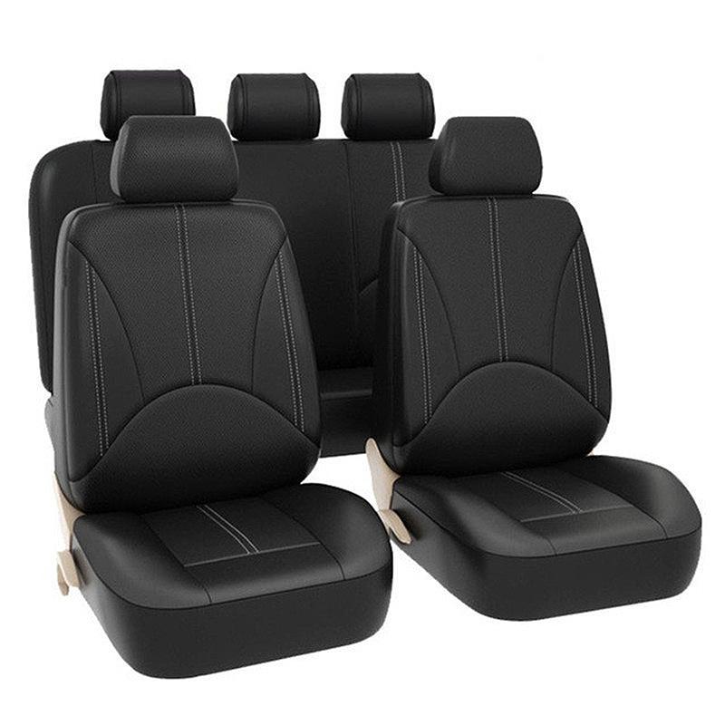 

Car Seat Covers 9 PCS Full Set - Premium Faux Leather Automotive Front And Back Protectors For Truck SUV
