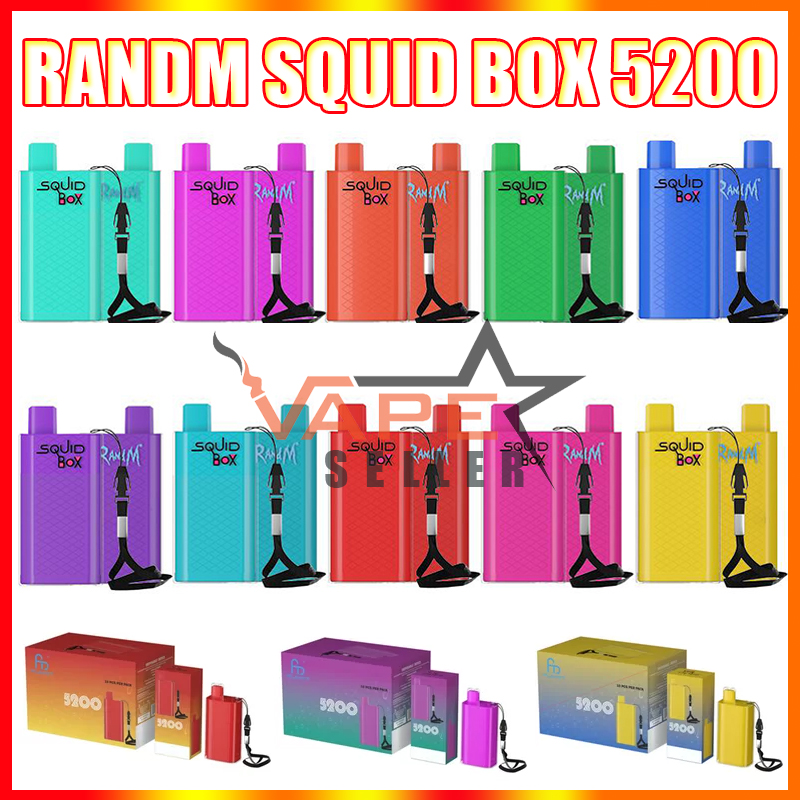 

Original RandM Squid Box 5200 Puffs Disposable Vape Pen E Cigarettes With 850mAh Rechargeable Battery 12ml Pod Mesh Coil Air Adjustable Vaporizer Kit