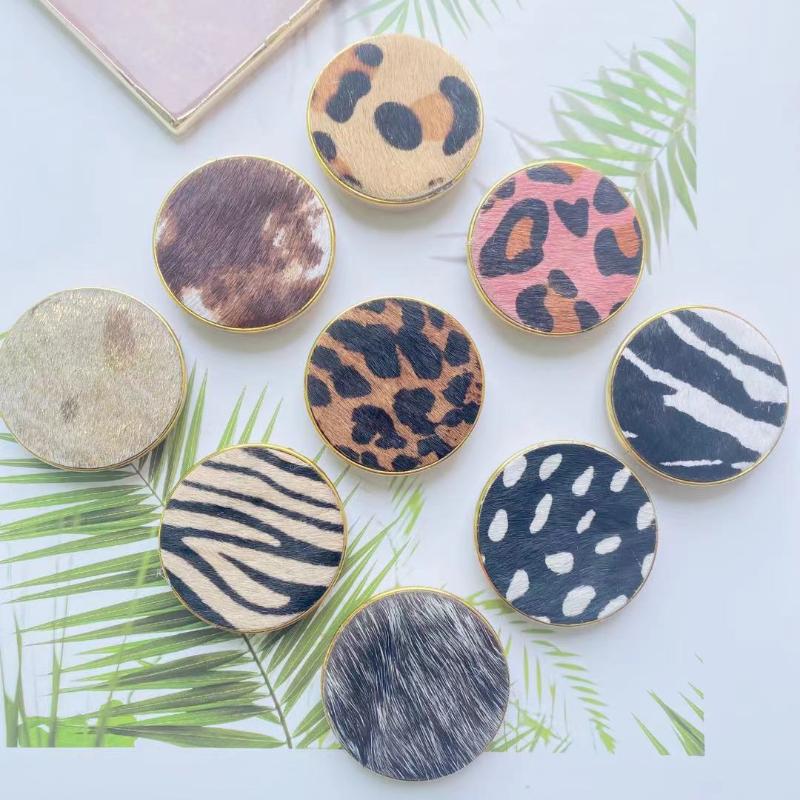 Cell Phone Mounts & Holders Hairy Zebra Leopard Pattern Holder Universal Foldable Stand Round Socket For Huawei Mobile Accessories-image-710660398