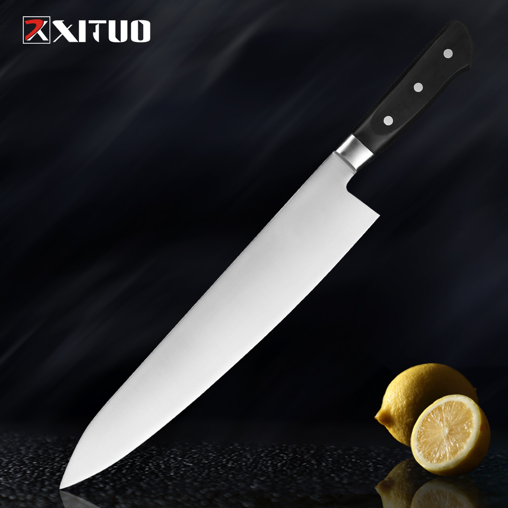 

XITUO 12" Inch Chef Knife Vegetable Meat Kitchen Knives 4Cr13 Stainless Steel Meat Cleaver Slicer Sharp Blade PP Plastic Handle