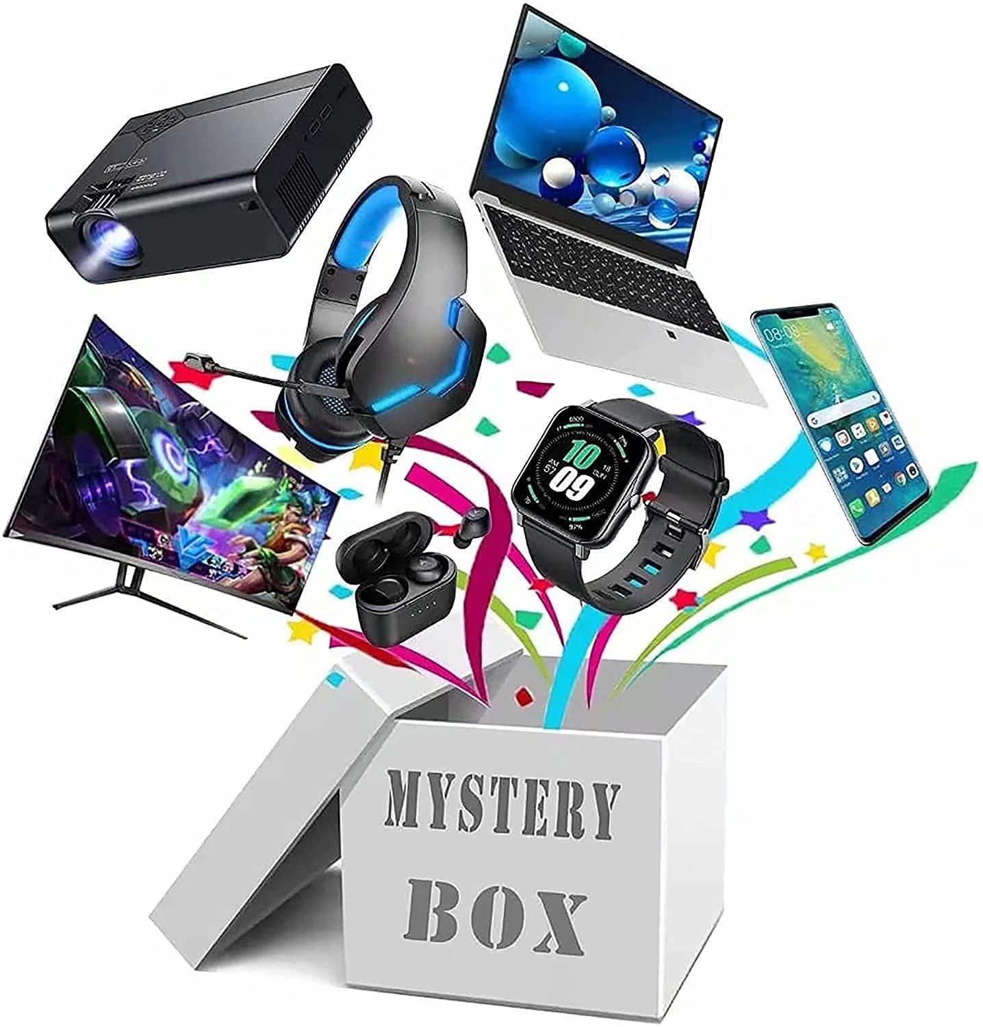 

Mystery Box Electronics, Boxes Random, Birthday Surprise favors , Lucky for Adults Gift, Such As Drones, Smart Watches-I