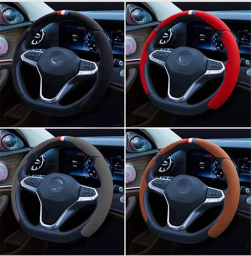 

Steering Wheel Covers Car Cover Grip Suede Non-slip Plush Card Interior