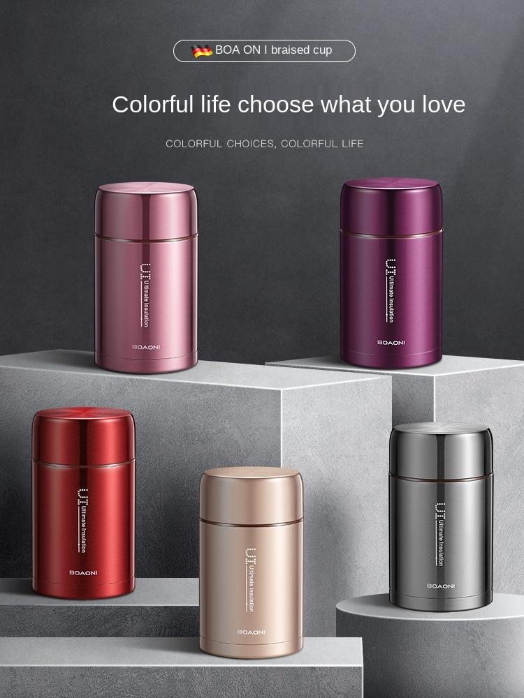 

Dinnerware Sets Stainless Steel Stew Beaker Female Stuffy Super Long Heat Preservation Lunch Box Barrel Portable Stewing Pot