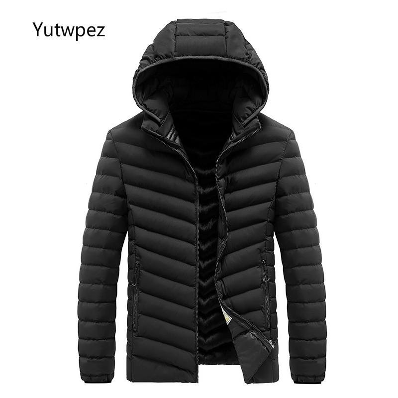 

Men's Jackets Yutwpez Autumn Winter Men British Style Solid Color Simple Male Fashion Wild Hooded Coats, Black