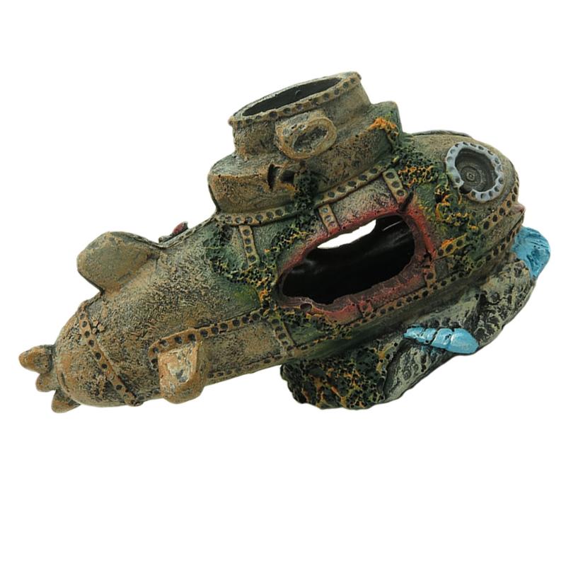 

Decorations Simulated Submarine Debris Fish Shrimp Shelter Tank Resin Craft Decoration