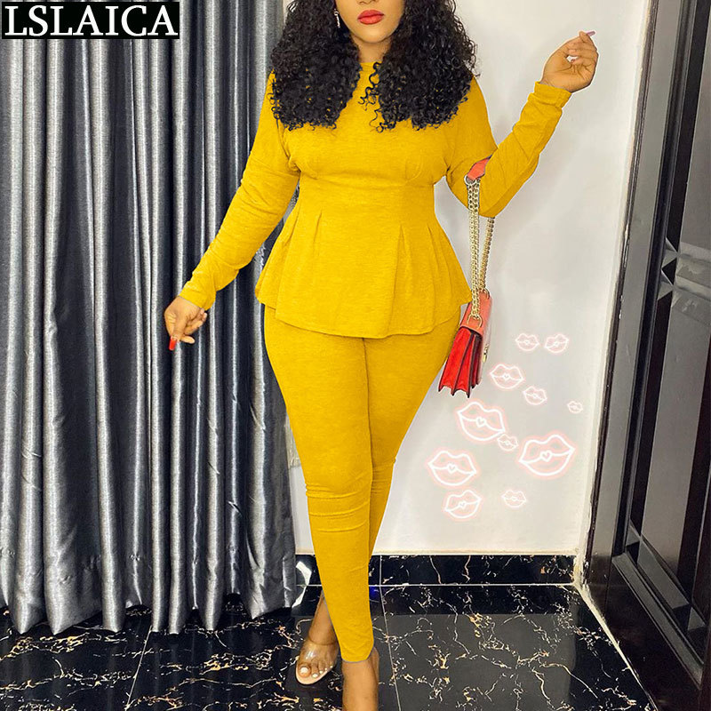 

Lounge Wear Skinny Solid Color Long Sleeve Fashion Fall Clothes for Women Party Elastic Waist Casual Two Piece Outfits 210520, Gray