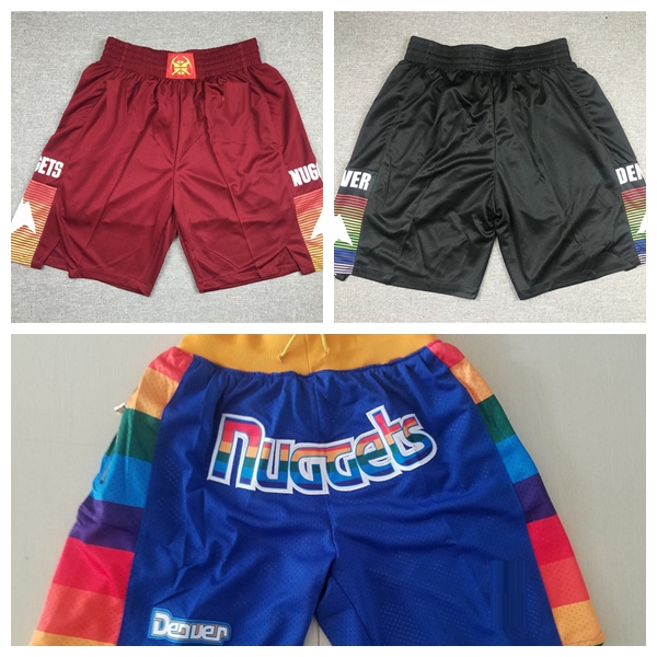 

Shorts Basketball short pants 2021 Men Jamal 27 Nikola Murray 15 Jokic Denver Nuggets with logo S-3XL, Black;red