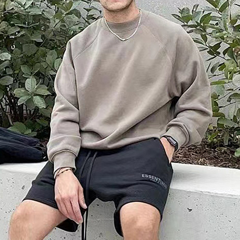 

21SS Back Lettering Crewnecks Sweatshirt 6 Colors Casual Oversize Sweater Mens Jumpers Pullovers Sweatshirts Men Women Hip Hop Streetwear MG210056, Black
