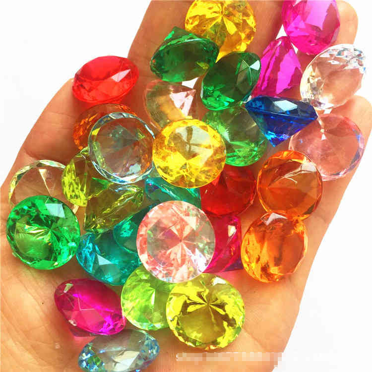 

Halloween toys 50Pcs Faux Diamonds Jewelry Chest Pirate Acryl 20Mm Crystal Gems Filler Toys Props Game Confetti Bruiloft Decor gift 0904