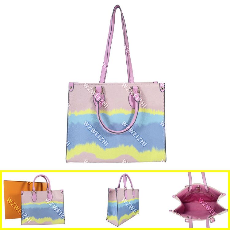 

Fashion Women Casual Tote Bag Handbags Leather Lady Bag Women's Shoulder Shopping Bag Big Letter Flower Clutch Purse 35CM 2 colors pink white