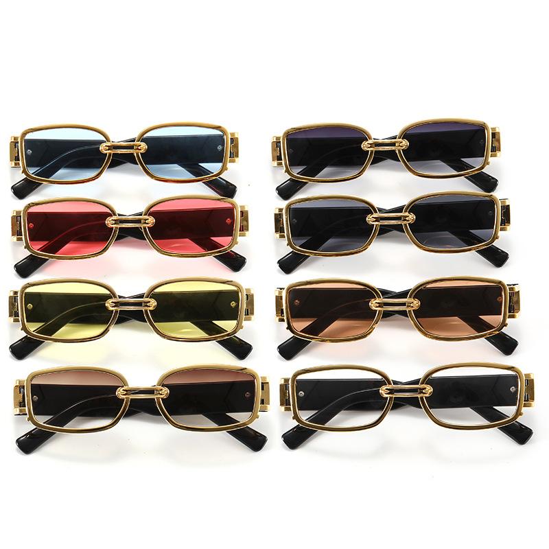 

Sunglasses Small Box UV Protection Fashion Retro Square Men's And Women's Metal Black Pink