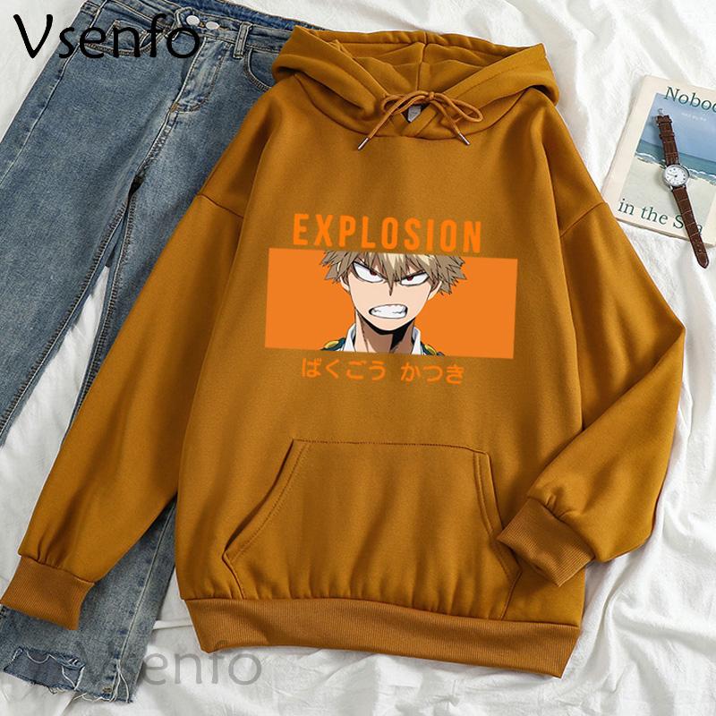 

Women's Hoodies & Sweatshirts Japan Anime My Hero Academia So Todoroki Kawaii Clothes Printed Hooded Sweatshirt Women Men Harajuku Oversized, Black