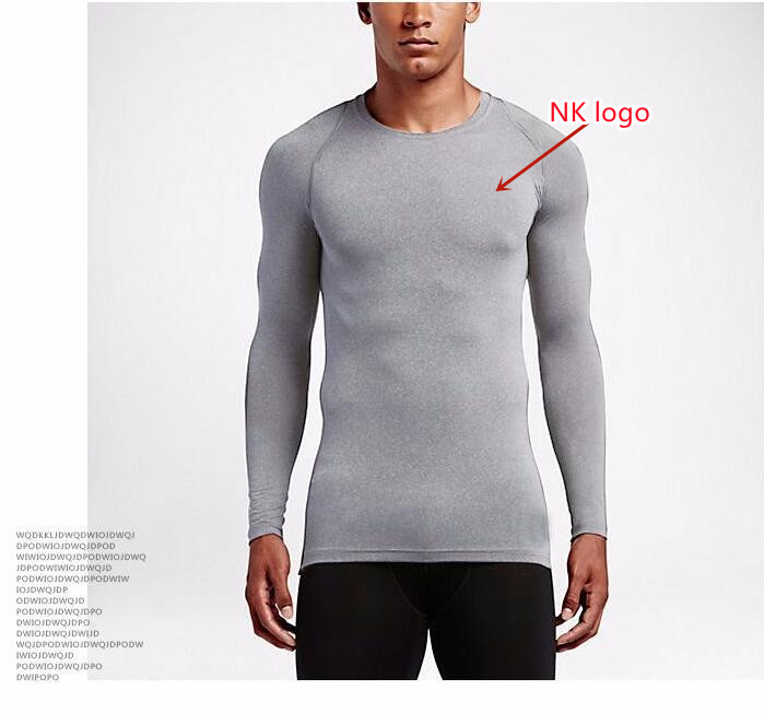 

Men's T -shirts fitness long-sleeve t-shirt outdoor compression quick-drying clothes running basketball training tees sports tights, White
