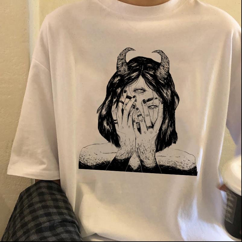 

womens t shirt retro vegetarian harajuku cool girl punk clothing top, White