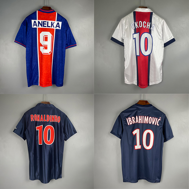 

1998 Okocha Ronaldinho Men Retro 1995 Anelka Soccer Jersey 01 02 06 Ibrahimovic 07 12 13 95 96 Adult Vintage T-Shirt