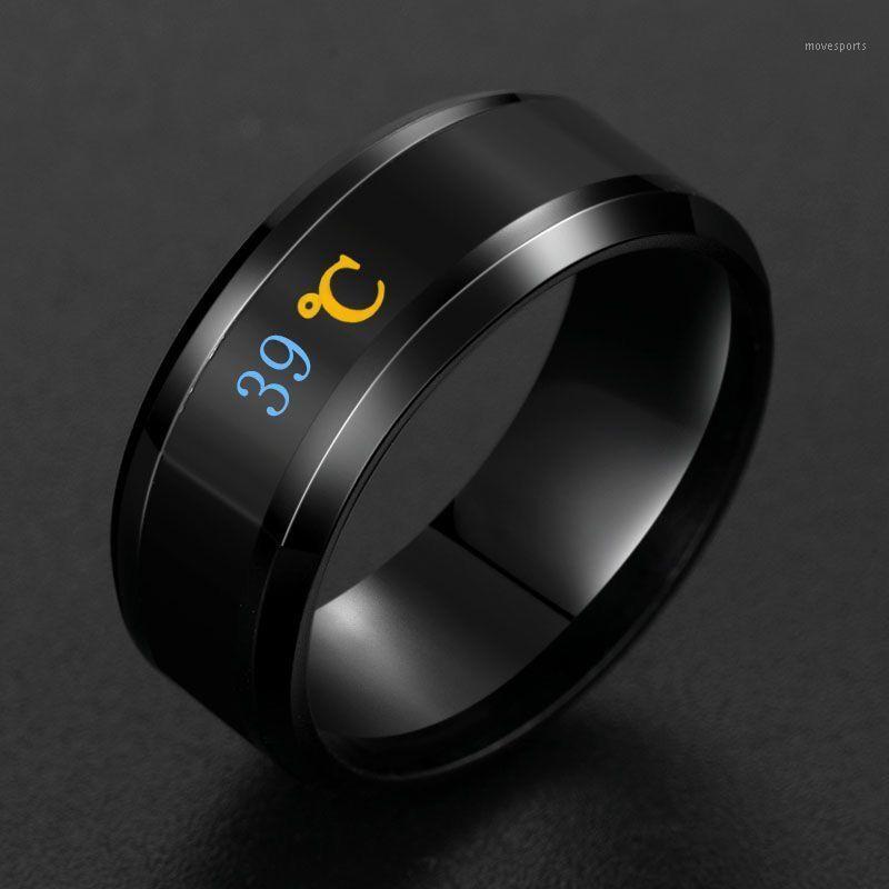 

Cluster Rings Smart Sensor Body Temperature Ring Stainless Steel Fashion Display Real-time Test Finger1