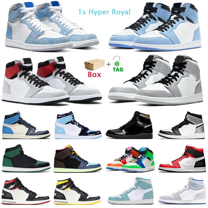 

1s High OG University Blue Mens Basketball Shoes Jumpman 1 Hyper Royal Volt Gold Silver Toe Lucky Green Obsidian Sports Sneakers Trainers