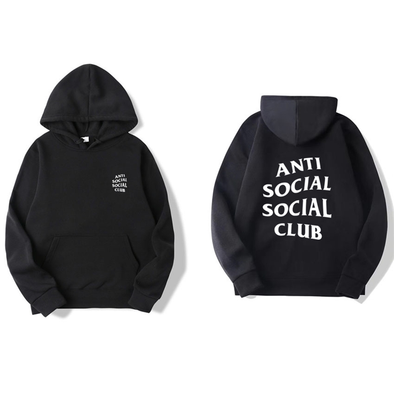 

Chao brand anti social club sweater men's ASSC Hoodie, Black