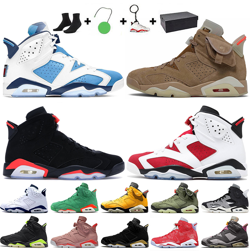 

2021 With Box 6S Basketball Shoes JUMPMAN UNC 6 Travis Scotts British Khaki Air Jordan Retro Black Infrared Carmine Midnight Navy Trainers Sneakers, D31 infrared 23 40-47