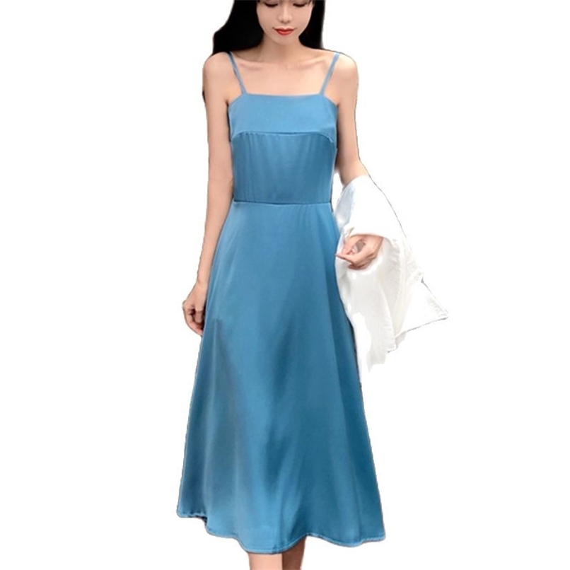 

Elegant dress women's French waist slim suspender skirt summer and Korean fashion clothing 210520, Black skirt