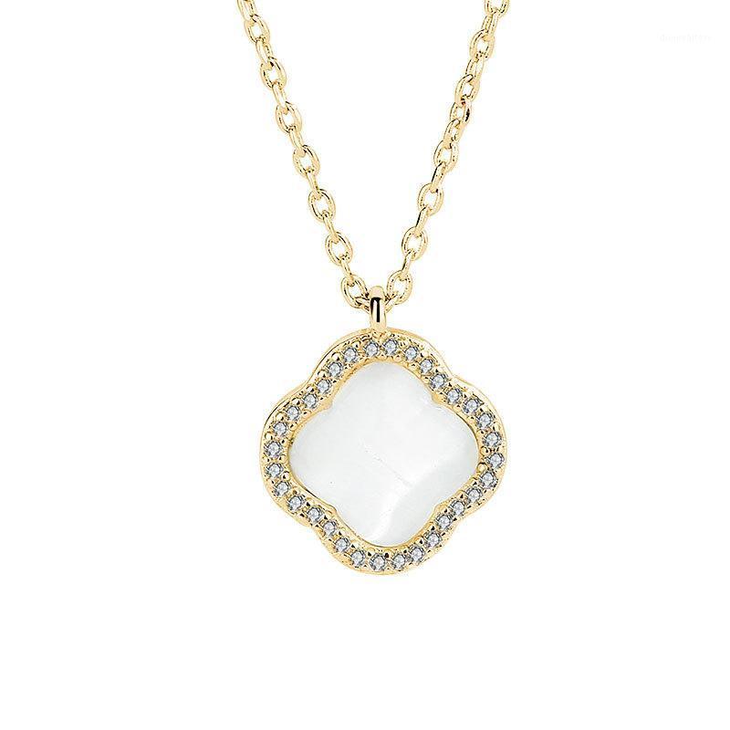 

Chains Simple Silvery And Golden Moonstone Necklace For Women Metal Fashion Colares Gift Girlfriend
