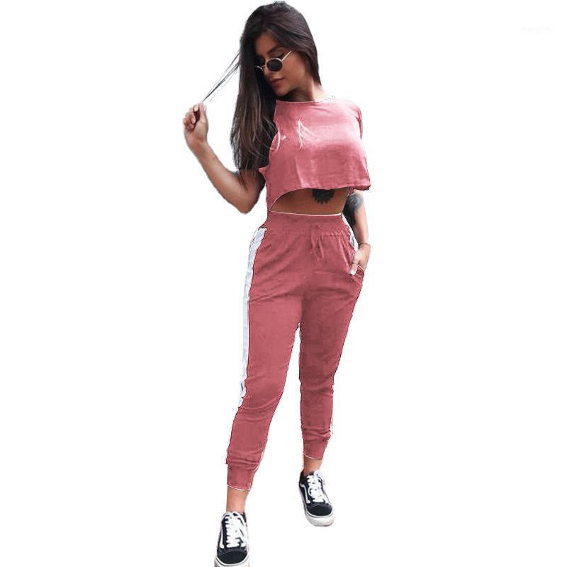 

Women' Tracksuits Summer European And American Round Neck Short Sleeve Cocktail Casual Suit Two Piece Set Women, Black