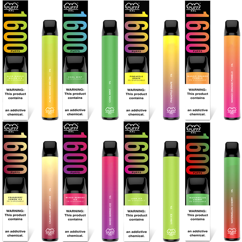 

2021 Disposable Vape Puff XXL e cigarette mix flavors VapePen 1600 vapor dropshipping Australia Puffs Bars Plus 1000mAh