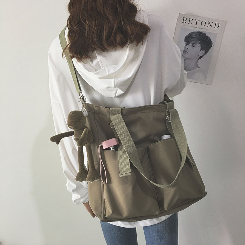 

2022 Waterproof Oxford Large Messenger Bag High Quality Canvas Girls Shoulder Portable Bucket Bags Basket Women Handbags Ladies Casual crossbody