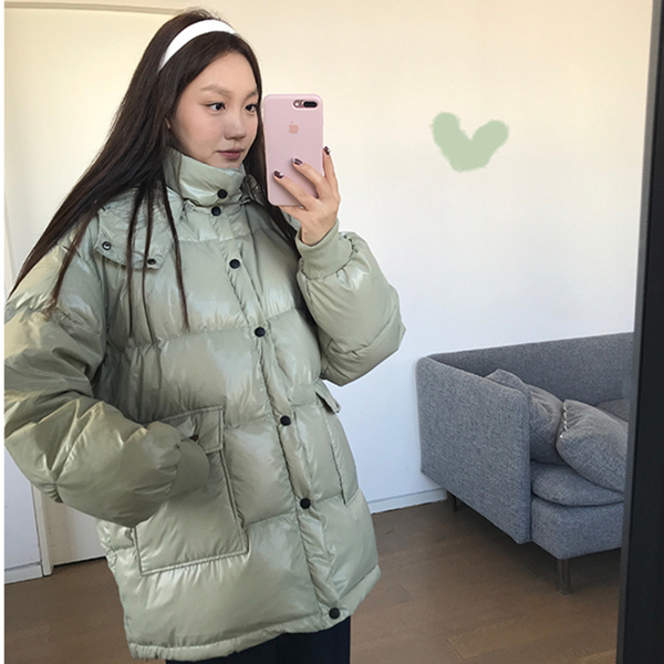 

Women' bright face down jacket new mid-length lightweight net red cover, Picture color