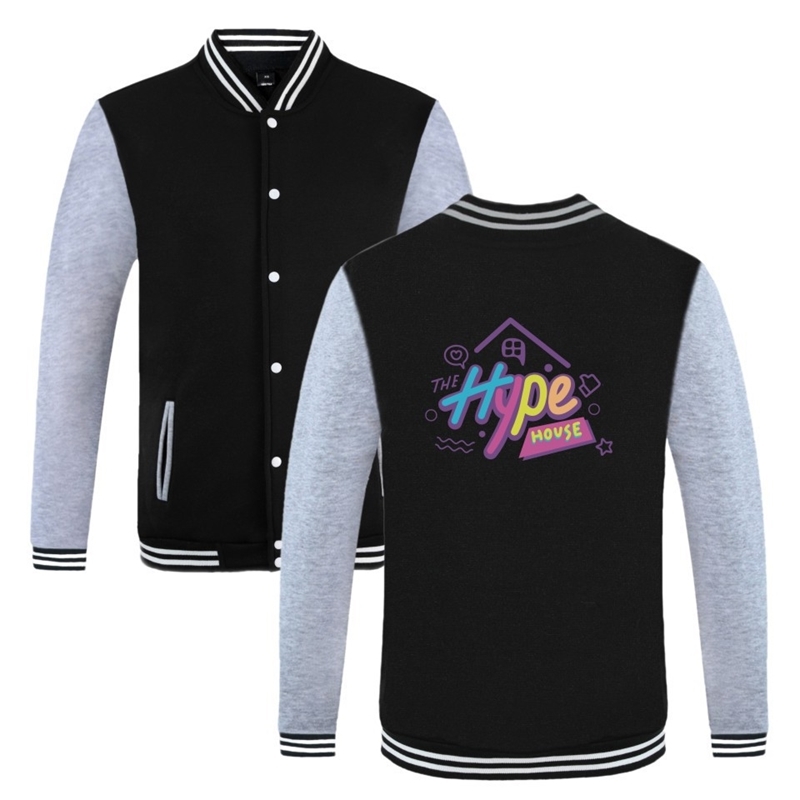 

Hot selling in autumn winter 2020 the hype house surrounding cardigan baseball suit men's and women's jacket trend, Black a