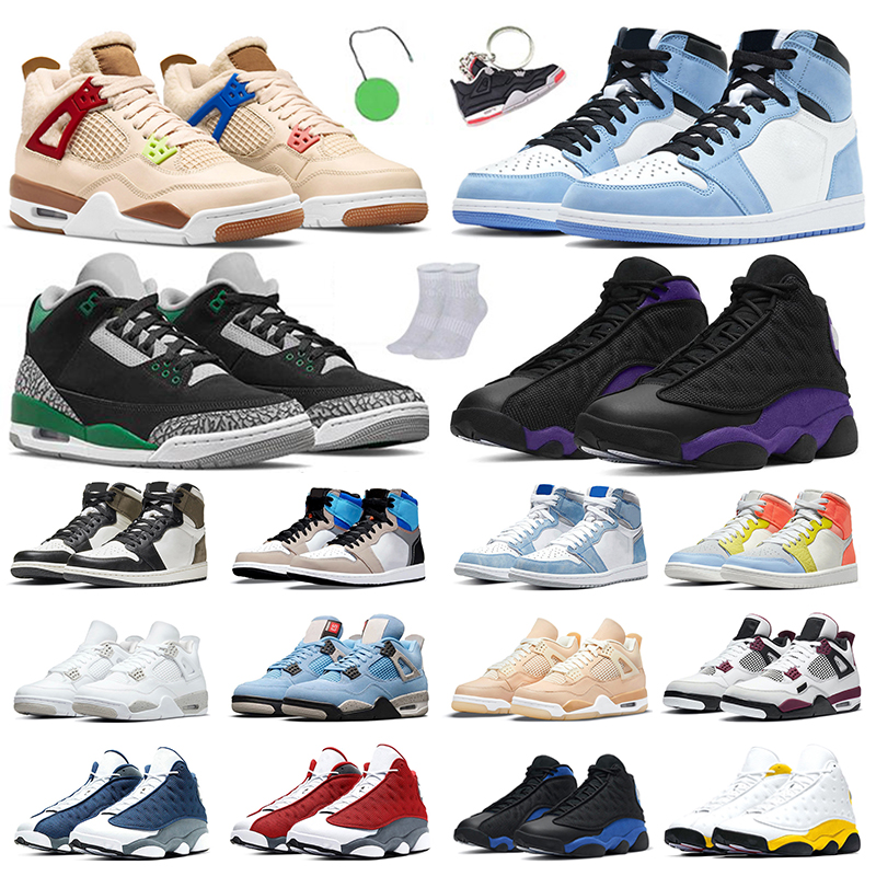 

Men Women Basketball Shoes Pine Green 4s Wild Things Sail Withe Oreo 13s Court Purple Red Flint 1s Prototype University Blue Mens Trainers Sports Sneakers