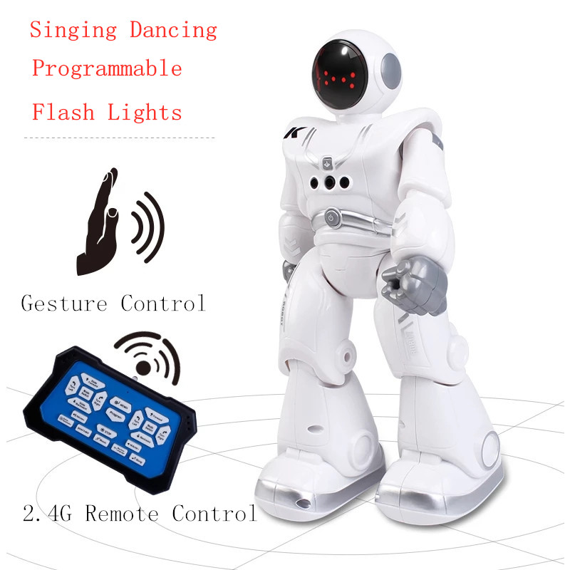 

Child Learning Toy Touch Sensor 2.4G Intelligent Gesture Sensing Robot Can Dancing Singing Programm Auto Present Robot Kid Gifts, White