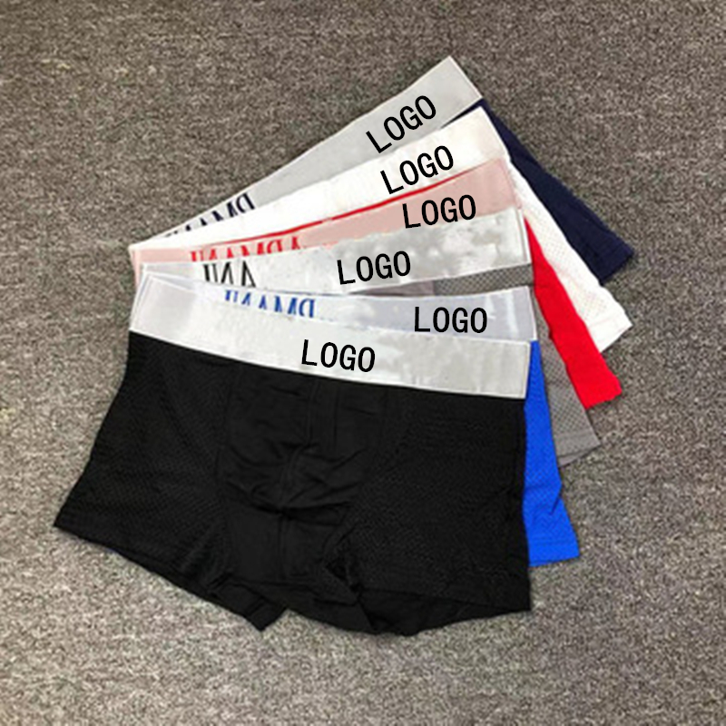 

Letter Print LOGO Men Underpants Fashion Casual Sexy Underwear Boxer Shorts Designers Brand Mesh Breathable Boxers Panties 3pcs With Boxes, White
