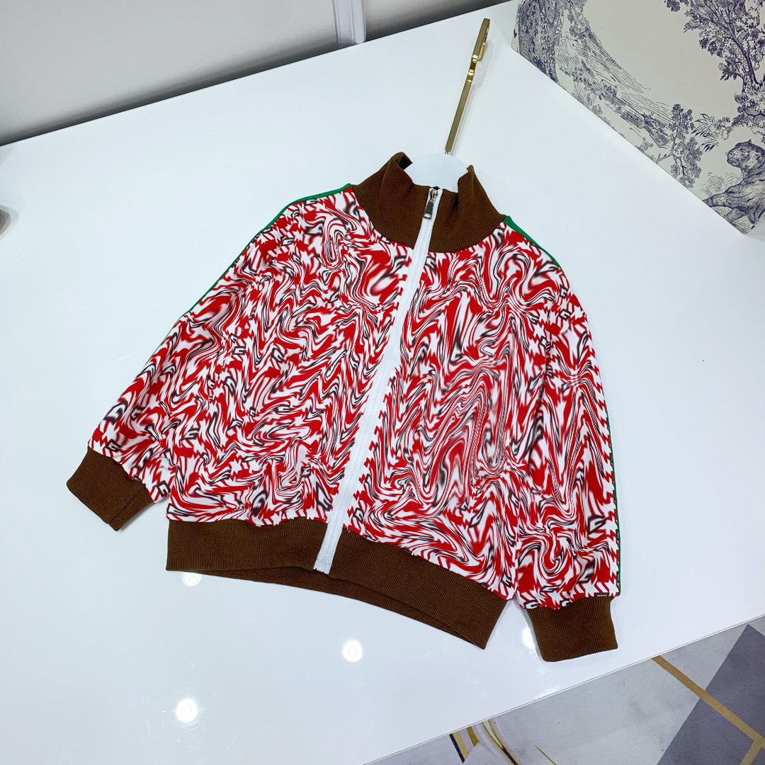 

kids tracksuits clothing jackets +pants 2piecs sutumn leisure sets pink color childrens 21AW suit brand girls boys cotton coat size -150, Red