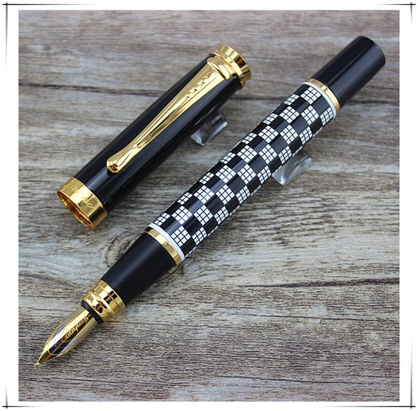 

Chessboard Business Gifts Writing Office Stationery Ink Pen Luxury School Metal Fountain Fine Nib Pens
