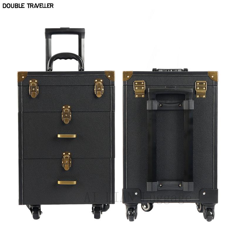 

Women Large Capacity Trolley Cosmetic Case Rolling Luggage Bag,Nails Makeup Toolbox,Multi-layer Beauty Tattoo Suitcase Bags & Cases