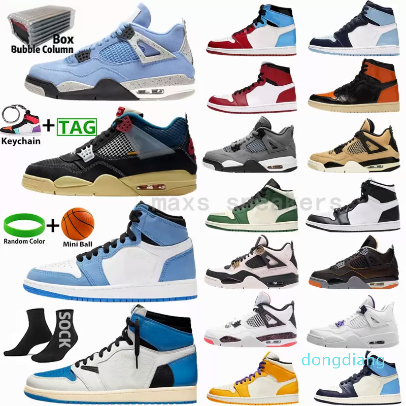 

Jumpman 1s 1 Sail Black Cat 4 4s Basketball Shoes Bred Banned Sports Men Women University Blue Chicago Noir Obsidian UNC Fire Red Fearless B, High white royal