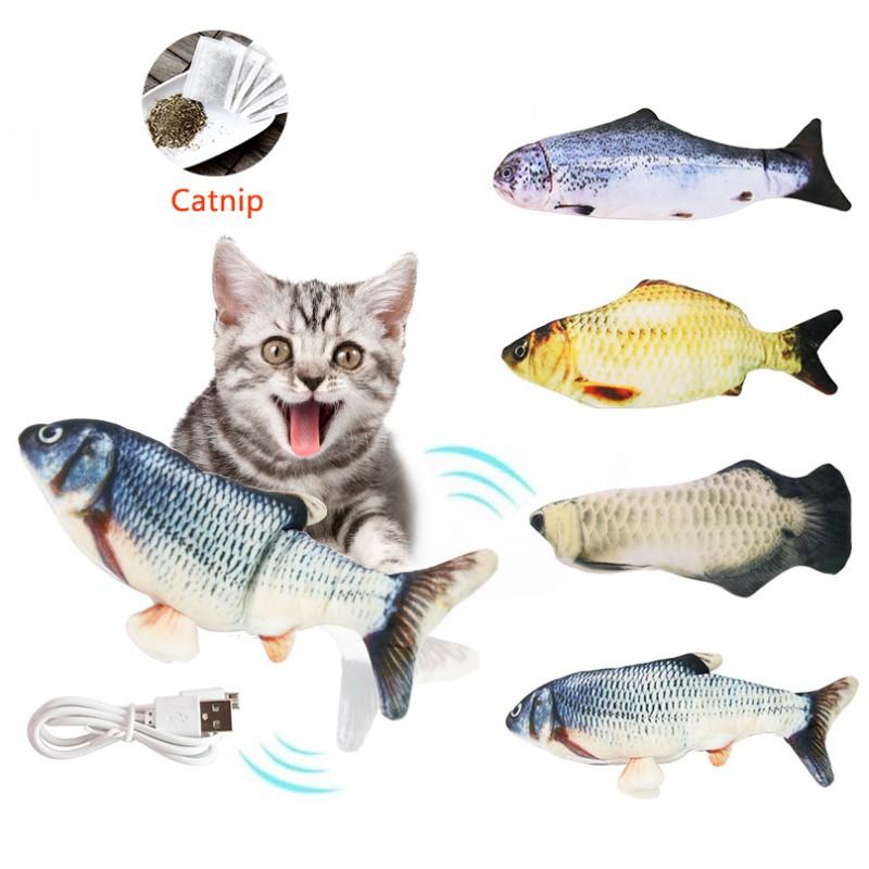 

Cat Toys Catnip Fish For Cats USB Charging Simulation Moving Toy Juguetes Para Gatos Swing