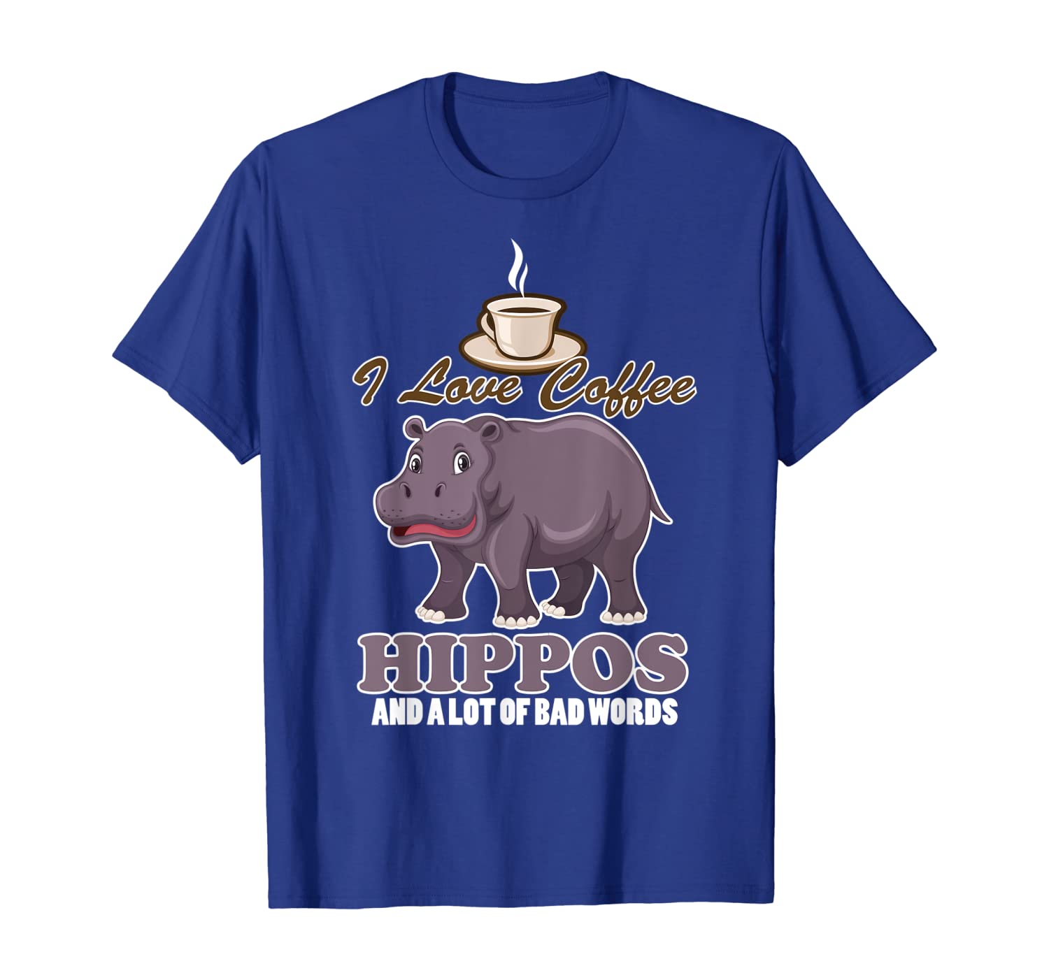 

adorable hippo and funny coffee addict tshirt funny gift, White;black