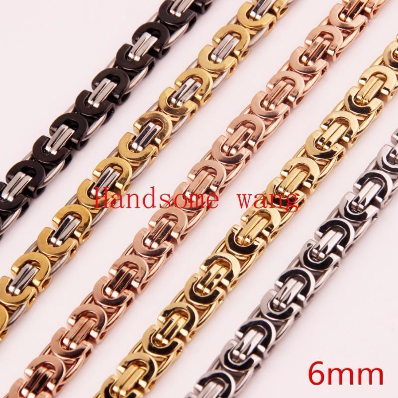 

Refinement 7-40inch 316L Stainless Steel Multiple Colour Choose 6mm Byzantine Box Necklace/Bracelet Chains Charming Men Women