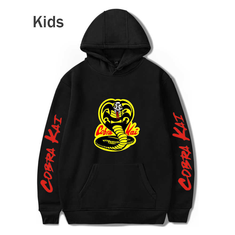 

Autumn Kids Hoodie COBRA KAI Hoodies Sweatshirts Harajuku Hip Hop Hooded COBRA KAI boys girls Casual Popular Black pullovers X0601, Navy blue