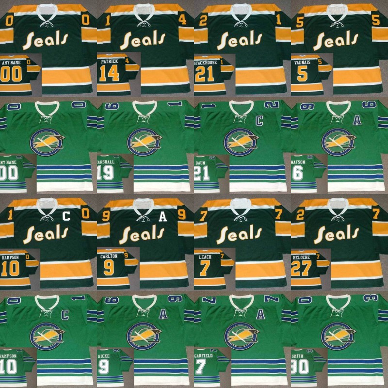

Oakland Seals Retro Jersey 10 TED HAMPSON 14 CRAIG PATRICK 19 BERT MARSHALL 21 BOBBY BAUN RON STACKHOUSE 30 GARY SMITH 27 GILLES MELOCHE Custom Hockey Jerseys, 21 ron stackhouse 1970