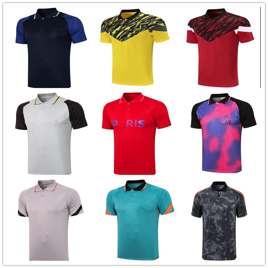 

men football POLO20 22 Real Madrid polo shirt high quality soccer Jersey training Casual T-shirt, Black;yellow